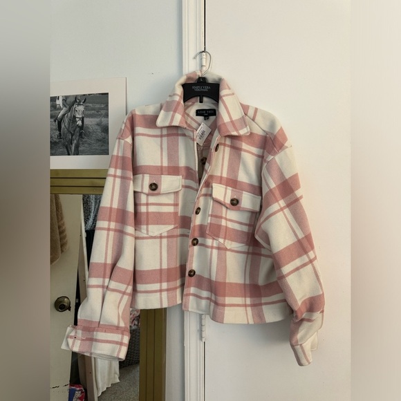 Pink Thick Women's Love Tree Flannel - Picture 1 of 5